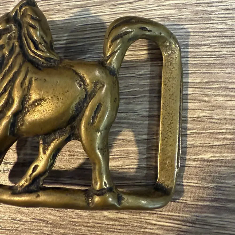 Trinity Buckle Co Vintage Solid Brass Stallion Horse Belt Buckle